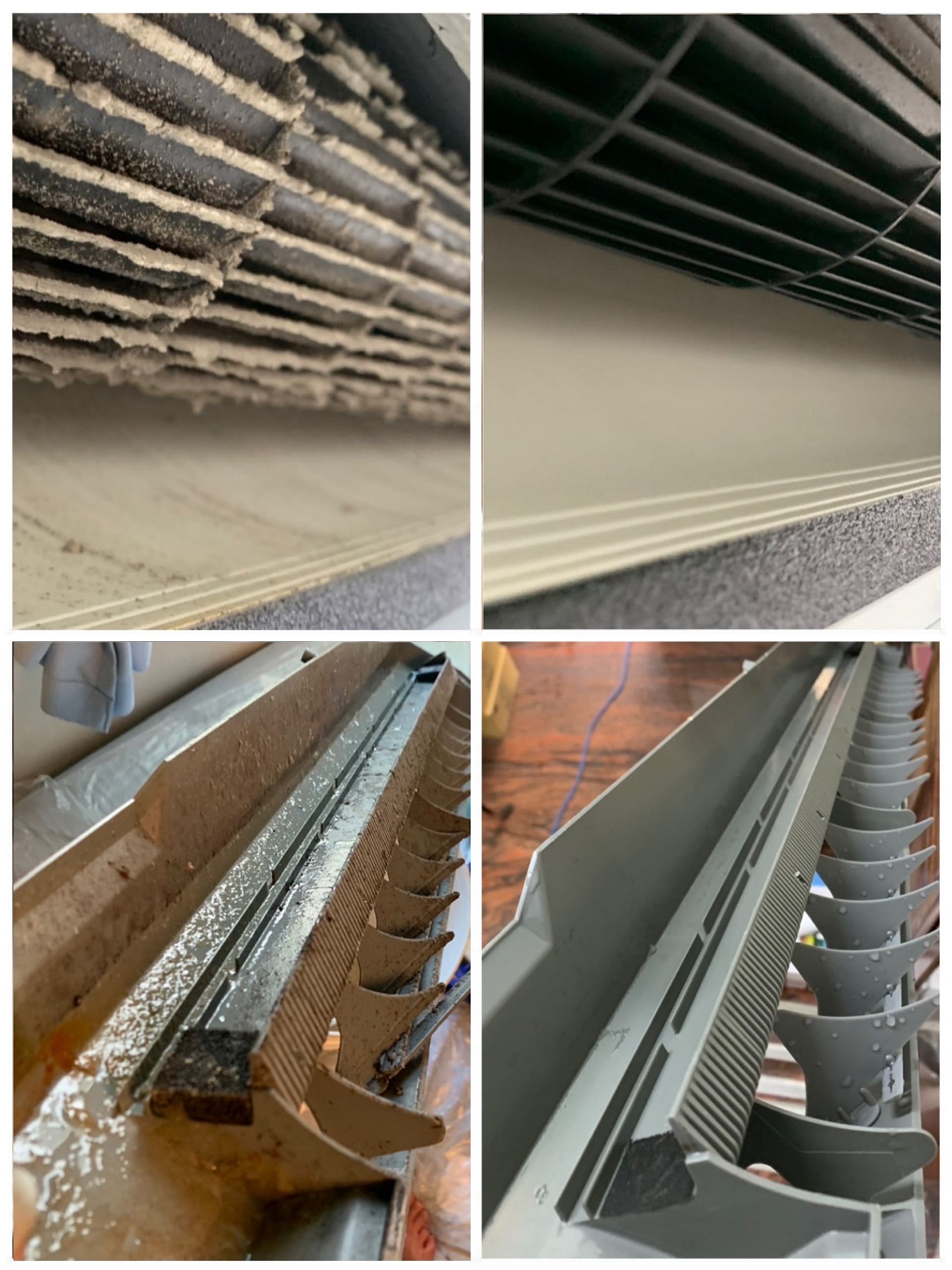 冷氣風鼓與水盤清潔前後對比圖